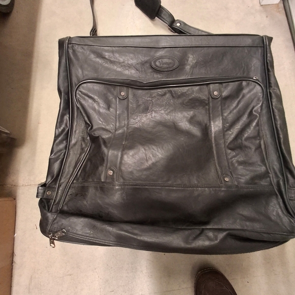 Vintage Black Leather Travel Bag